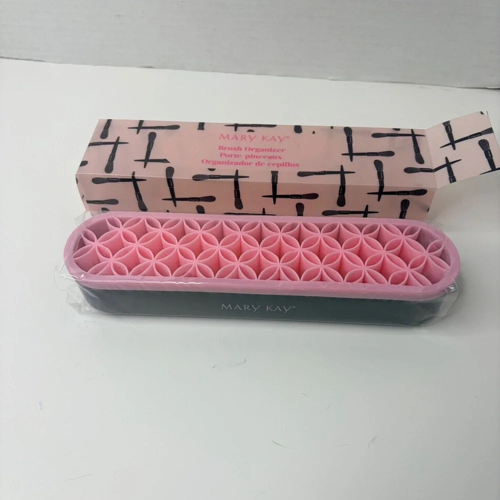 Mary Kay Brush Organizer Pink Black Makeup Tool Holder Desktop Storage New Box